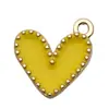 Conjunto Misto de 20 Acessórios de Joalheria de Liga de Metal com Gotejamento de Óleo de Flor e Folha Amarela para Pulseiras, Brincos, Chaveiros, Pingentes e Charms DIY