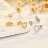 Nuevos aretes de corazón hueco con pasador de plata S925 para mujer, minimalistas y delicados, con un toque de lujo ligero y alta gama, calidad transfronteriza