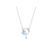 Collar Original Luna Estrella para Mujer Cadena Clavícula Tendencia Nacional Plata de Ley Nicho Literario Frío Esmalte Regalo para Novia