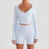 Top de Yoga Profundo em V Estilo Europeu e Americano para Mulheres, Adequado para Fitness, Esportes, Atividades ao Ar Livre, com Design Elástico Vazado para um Lindo Costas, Corte Justo, e Adequado para Usar Fora
