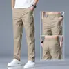 Calças Casuais Masculinas Verão 2026 Novas Tendências Gelo Seda Secagem Rápida Calças de Meia-Idade e Jovens Soltas de Perna Reta Slim Fit Calças Longas