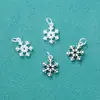 Colgante de Joyería de Plata S925 Plata Tailandesa Plata Lisa Colgante Pequeño de Copo de Nieve Material para Cuentas DIY Accesorios para Pulseras Colgante para Anillo