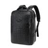 Mochila de Cuero para Comercio Exterior con Patrón de Cocodrilo Mochila de Cuero de Piel de Vaca de Capa Superior para Hombre Bolso Sencillo para Viajes de Negocios y Computadora