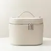 Estuche de Maquillaje Portátil de Gran Capacidad Más Vendido Transfronterizo, Bolsa de Almacenamiento de Cuero con Patrón de Lichi de Alto Valor, Neceser y Bolsa de Maquillaje Sencillos