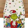Popular Personaje de Película Navideña de Amazon Grinch Camino de Mesa Personalizado, Sala de Estar Cocina Mesa de Café Mantel Aislamiento Térmico