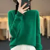 Novo suéter simples de cor sólida com gola redonda estilo coreano para outono e inverno, blusa quente de malha de manga comprida para mulheres