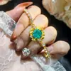 Para Green Cepillado Italiano Octogonal Rosa Corte Milenio Circonita Pulsera Colgante Pendientes Anillo Abierto Juego de Cuatro Piezas