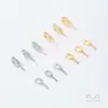 Retención de Color Fuerte Chapado en Oro de 14K Zirconia Portapiedras de Media Perforación Ojo de Oveja Accesorios Joyería de Perlas Pegajosas Hecha a Mano DIY Material