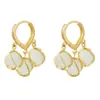 Brincos de Pérola Simples Novos Estilo Coreano Brincos Personalizados com Pedra Olho de Gato Brincos Elegantes Femininos Brincos Longos com Franjas