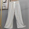 Pantalones de Pijama de Algodón Finos de Verano para Mujer con Estampado de Dibujos Animados, Pantalones de Pierna Ancha para Mujeres Embarazadas, Tallas Grandes, Adecuados para Usar Afuera, Pantalones Largos de Algodón, Exportación
