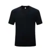 Camiseta Masculina de Verão Branca Pura 180g Algodão CVC Manga Curta Gola Redonda Camisa Publicitária Camiseta com Logo Impresso Outlet de Fábrica