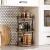 Estante de especias de cocina transfronterizo en stock, estante giratorio de doble capa para especias, estante multifuncional para almacenamiento y organización de condimentos
