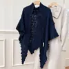 Colección de otoño e invierno transfronteriza: bufandas triangulares y chales de punto de moda con mezcla de lana, perfectos como prendas de abrigo o chales para mujer; venta al por mayor del fabricante