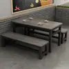 Restaurante Bar de Snacks Comida Rápida Combinación de Mesa y Silla Mesa Larga Simple Moderna Mesa de Comedor para Empleados de Restaurante Escuela de Negocios Fábrica