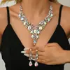 Joyería Ecológica Más Vendida Suministro Transfronterizo Conjunto de Collares de Novia Moda de Gama Alta Cristal Joyería para Vestido de Novia Banquetes