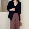 2025 Novo Conjunto de Duas Peças de Tricô Cardigan Jaqueta Camisola Preguiçoso Solto Tendência Suave Aveludado Suéter para Mulheres