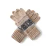 Guantes de Cachemira Cálidos de Diez Flores Guantes de Cinco Dedos Dibujo Animado Lindos Guantes de Lana Engrosados en los Dedos
