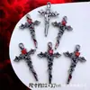 Accesorios de Estilo Oscuro Estilo Europeo y Americano Mariposa Negra Pistola Cruz de Rosa Colgante Pulsera de Cuentas DIY Collar