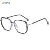 Gafas Transparentes Ultraligeras para Miopía para Mujer con Montura Grande, Aspecto Adelgazante, Monturas de Gafas Poligonales
