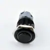 Botón Metálico Negro Oxidado de 16mm Interruptor Metálico Redondo Negro de Rearranque Automático/Autobloqueante con Luz 12V24V