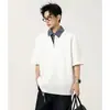 Camiseta Nicho Masculina com Design Color-Blocking Cool Estilo Americano, Roupa Masculina Casual da Moda, Versátil de Manga Curta para o Verão Marca de Moda