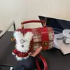 Bolso de Mano y Bandolera Nuevo Diseño a Cuadros Otoño e Invierno 2025 Bolso Cuadrado Pequeño con Diseño a Cuadros Pu