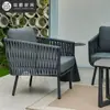 Combinación de Sofá de Mimbre para Villa al Aire Libre Silla Sofá de Ocio para Balcón de Hotel Terraza B&B Sala de Sol Mesa de Café