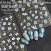 Pegatinas para decoración de uñas con pequeños diseños florales en platino, flores frescas y pétalos imitación pintados a mano, calcomanías adhesivas para uñas