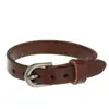 Pulseira Simples de Couro Bovino Transfronteiriça Fina Moda Pulseira de Casal para Homens e Mulheres Pulseira com Espaço Versátil Pulseira Vintage Personalizada