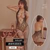 Amor Pavilhão Noturno Lingerie Sexy Roupa Íntima Sexy Abertura no Gancho Uniforme Transparente Tentação Ombro Aberto Meia-Calça com Abertura no Gancho Atacado 5039