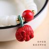 Raíz de Bodhi cuentas viejas cuentas de barril anillo único pulsera de raíz de Bodhi blanca para mujer pulsera de pareja año del elefante animal bermellón