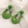 Brincos Flor de Ráfia em Rede Feitos à Mão, Brincos de Moda de Luxo Acessível para Mulheres, Pequenos Brincos Frescos e Doces Estilo Floresta