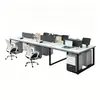 Cubículo de escritorio de oficina para cuatro personas con estructura de acero Shengli, combinación de escritorio y silla de oficina, escritorio de computadora para trabajar con pantalla, escritorio financiero