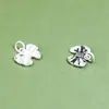 Colgante de Plata de Ley S925 Sólida de Plata Lisa con Lazo Material para Cuerda de Cuentas DIY Accesorios de Joyería para Mujer