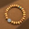 Pulseira de Contas de Barril Corte Reto Sândalo Sândalo Jacarandá Costura Pulseira Bicolor Estilo Étnico Personalizado Contas de Buda Joias Literárias