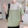 Camiseta de Manga Corta de Verano 2025 Estilo Hong Kong con Estampado de Letras Talla Grande para Hombre Pareja Holgada Talla Grande Superior para Hombre