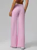 Pantalones de yoga acampanados con abertura, de cintura alta, que realzan las caderas, sensación de segunda piel, con cinturilla de color contrastante, para mujer, ropa de exterior, pantalones de yoga