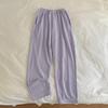 Pantalones de Verano de Color Sólido Pantalones de Pijama para Mujer Primavera y Otoño Delgados Imitación Algodón Pantalones Holgados Pantalones Casuales con Cintura Holgada y Doble Bolsillo Pantalones para Casa