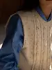 Estilo japonês retro gola redonda empilhado malha colete feminino outono e inverno design sentido pequeno suéter sem mangas