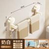 Toallero con ventosa Barra para toallas sin perforaciones Estante de almacenamiento de doble barra/barra sencilla Colgador para inodoro, baño, pared
