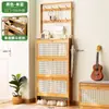 Gabinete de Zapatos Ultradelgado para Entrada, Almacenamiento Integrado y Diseño de Ganchos, Gabinete Vertical con Puertas abatibles, Zapatero de Piso para Pasillo del Hogar, ¡Wow!