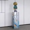 Estilo de lujo ligero balcón de sala de estar pilar de losa de roca pedestal de piedra expositor pilar entrada de sala de estar pasillo soporte de flores de losa de roca