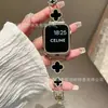 Correa de Acero Inoxidable Adecuada para Apple Iwatch11 Correa de Reloj Correa Applewatch9 Octava Generación Trébol de Cuatro Hojas S8