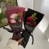 Dia das Mães Dia dos Namorados Flor de Sabão Buquê de 3 Rosas Buquê de Sabão Cravo com Caixa de Presente Presente