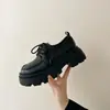 Mocasines estilo británico para mujer, nueva colección primavera/otoño 2026, versátiles con faldas, estilo JK, negros, aptos para el trabajo, suela gruesa
