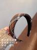 Diadema de tela a cuadros retro para mujer 2022 nueva de ala ancha alta Calavera parte superior para lavar la cara diadema para presionar el cabello Red de accesorios para el cabello