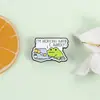 Broche de Rana Creativo y Personalizado, Dibujos Animados Transfronterizos Lindo Estilo Rana Trabajadora Insignia de Accesorio Metálico Venta al por Mayor