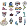 Sapatos de Flor Branca Óculos de Sol para Menina Sino de Vento Castelo Palmeira Emblema Patch para Roupa Fábrica Outlet