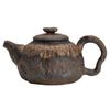 Té de estilo japonés con esmalte de hierro dorado, zen marchito, es la olla antigua de cocción temprana, hecha a mano, cerámica tosca, tetera de tamaño pequeño, olla individual, tetera