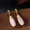 Pendientes de Resina con Forma de Gota Personalidad de Moda Transfronteriza Estilo Maillard, Pendientes de Viaje de Lujo Ligero a la Moda para Adelgazar el Rostro